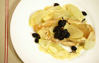 玉ねぎと枝付きレーズンのエチュベ～チキンソテーに添えて～