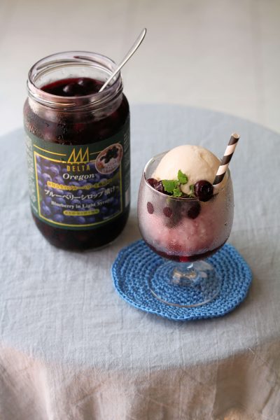 ごろごろブルーベリーのかき氷。