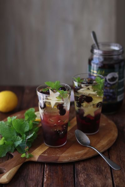 七夕のブルーベリーゼリー。