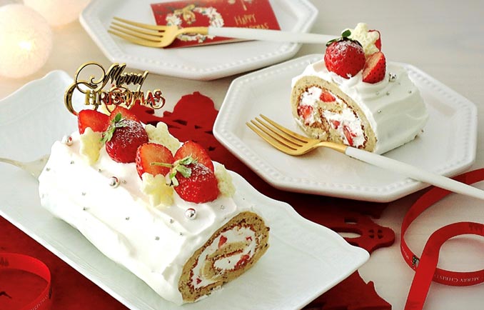 【ブッシュドノエル】アーモンドフラワーで！低糖質ロールケーキ